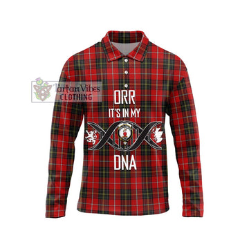 Orr Tartan Long Sleeve Polo Shirt with Family Crest DNA In Me Style Unisex - Tartan Vibes Clothing