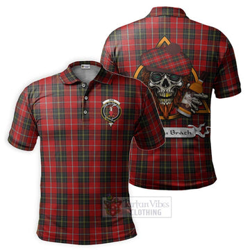 Orr Tartan Polo Shirt with Family Crest and Bearded Skull Holding Bottles of Whiskey Kid - Tartan Vibes Clothing