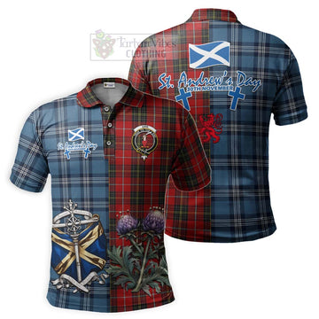 Orr Tartan Polo Shirt Happy St. Andrew's Day Half Tartan Style Kid - Tartan Vibes Clothing