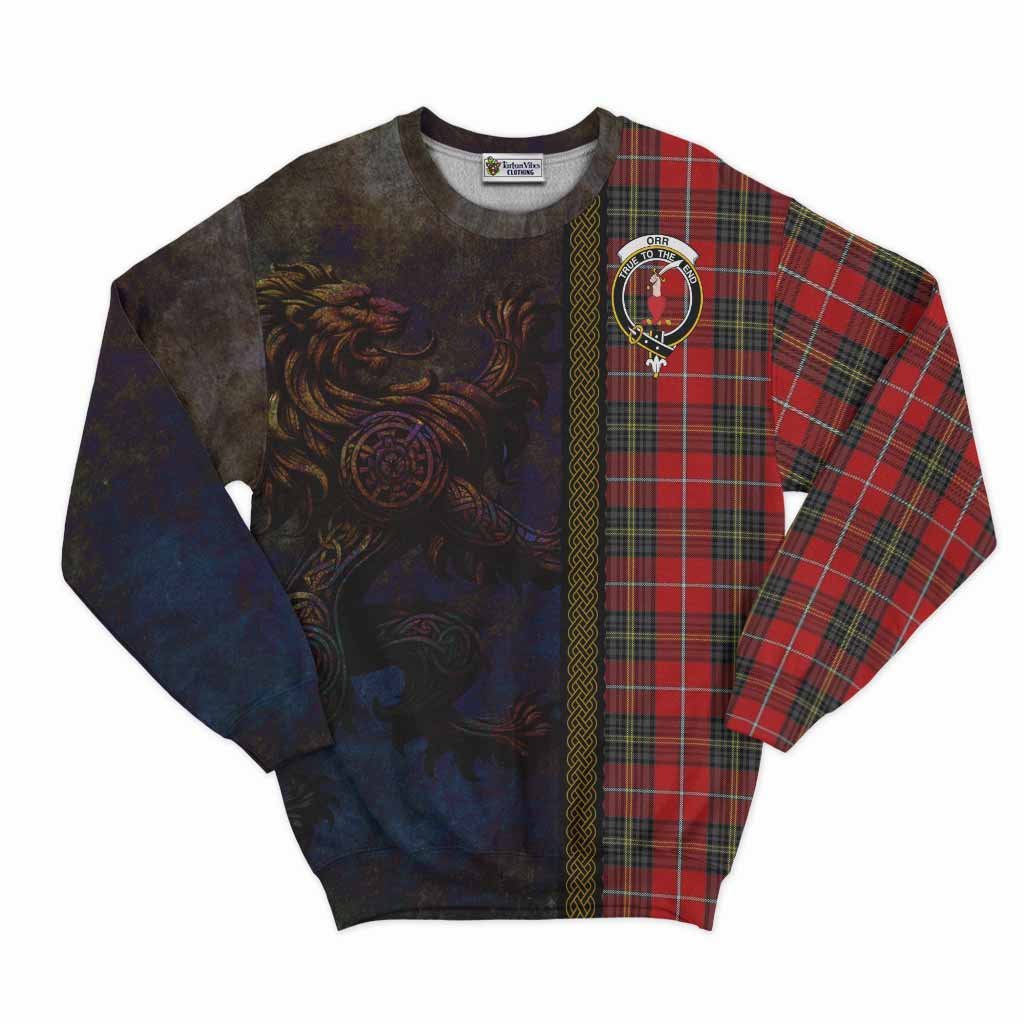 Orr Tartan Family Crest Sweatshirt Alba Gu Brath Be Brave Lion Ancient Style Unisex - Tartan Vibes Clothing