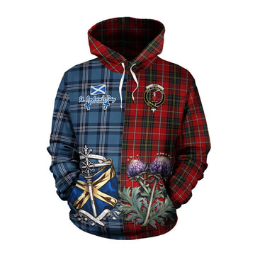 Orr Tartan Cotton Hoodie Happy St. Andrew's Day Half Tartan Style Pullover Hoodie XS - Tartan Vibes Clothing