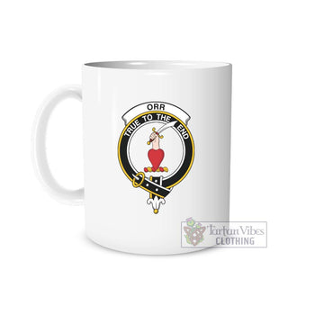 Orr Family Crest Ceramic Mug White - 2D-tartanvibesclothing