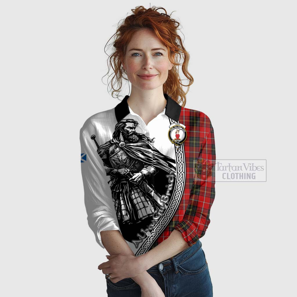 Orr Tartan Clan Crest Women's Casual Shirt with Highlander Warrior Celtic Style Female - Tartan Vibes Clothing
