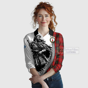 Orr Tartan Clan Crest Women's Casual Shirt with Highlander Warrior Celtic Style Female - Tartan Vibes Clothing