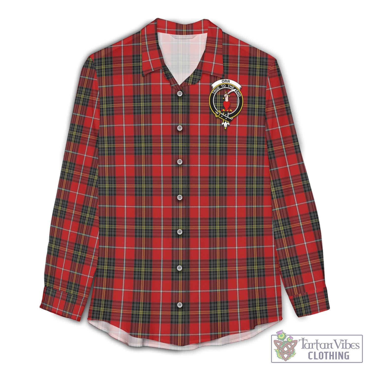 Orr Tartan Women's Casual Shirt with Family Crest Female - Tartan Vibes Clothing