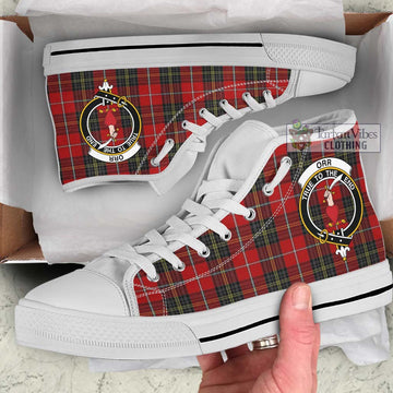 Orr Tartan High Top Shoes with Family Crest Kid High Top - White Sole - Tartan Vibes Clothing