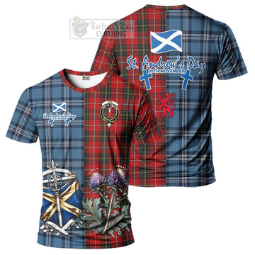 Orr Tartan T-Shirt Happy St. Andrew's Day Half Tartan Style Kid's Shirt - Tartan Vibes Clothing