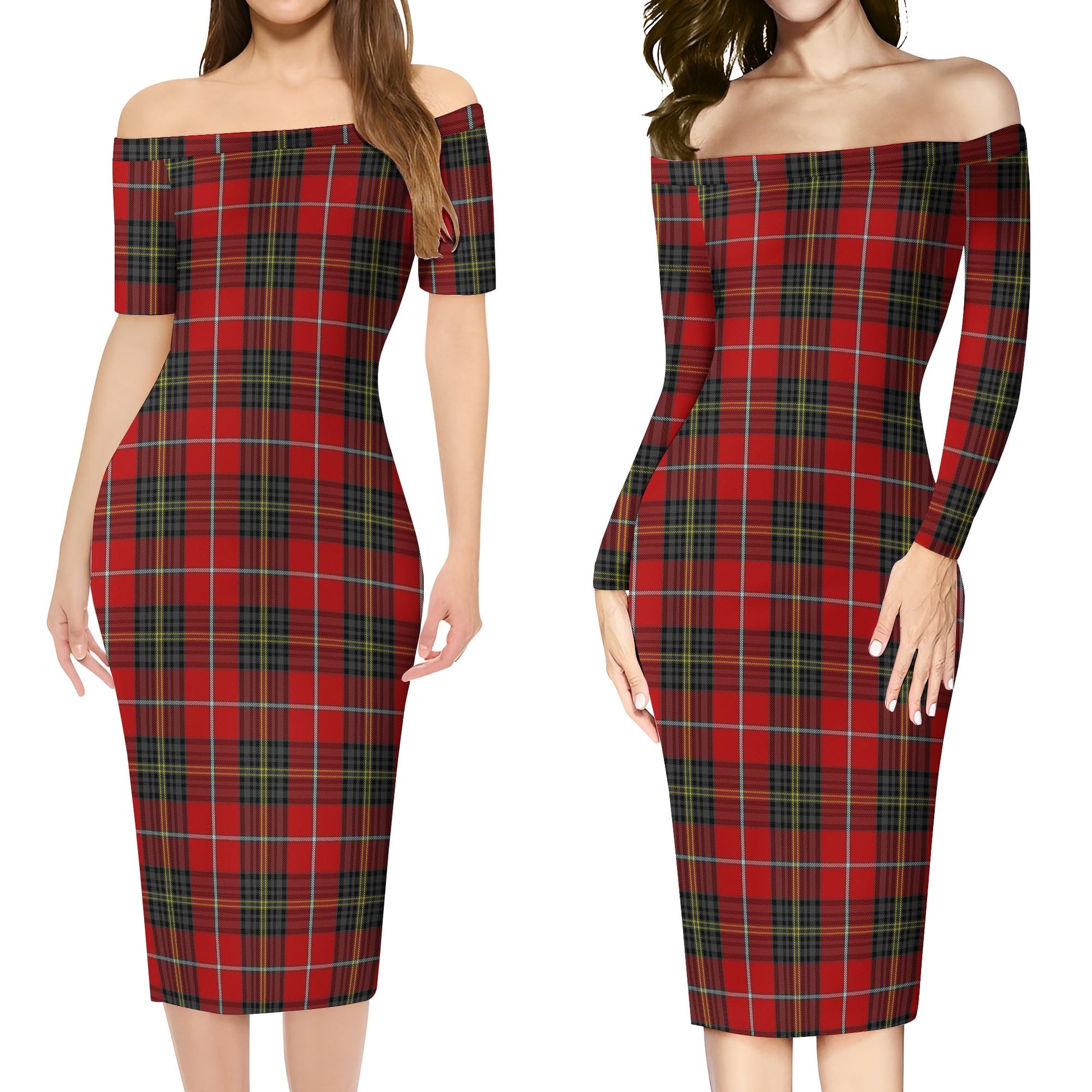 Orr Tartan Off Shoulder Lady Dress Women's Dress - Tartan Vibes Clothing