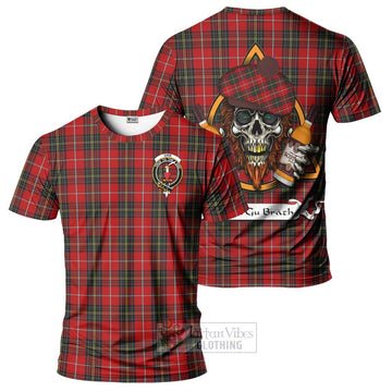 Orr Tartan T-Shirt with Family Crest and Bearded Skull Holding Bottles of Whiskey Kid's Shirt - Tartan Vibes Clothing