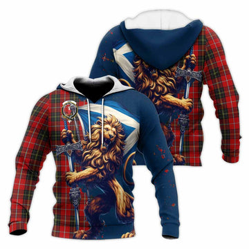 Orr Tartan Family Crest Knitted Hoodie with Scottish Majestic Lion Unisex Knitted Pullover Hoodie - Tartan Vibes Clothing