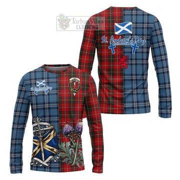 Orr Tartan Long Sleeve T-Shirt Happy St. Andrew's Day Half Tartan Style Unisex - Tartan Vibes Clothing