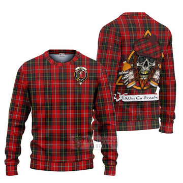 Orr Tartan Ugly Sweater with Family Crest and Bearded Skull Holding Bottles of Whiskey Unisex - Tartan Vibes Clothing