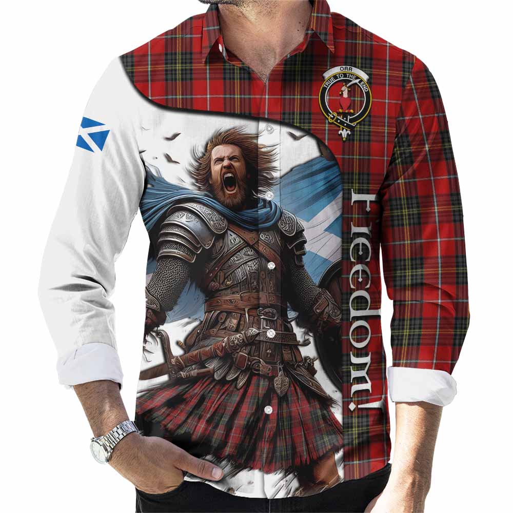 Orr Crest Tartan Long Sleeve Button Shirt Inspired by the Freedom of Scottish Warrior Men's Shirt S - Tartan Vibes Clothing