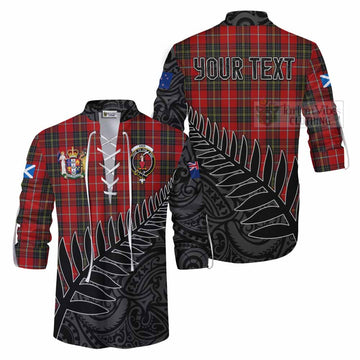 Orr Crest Tartan Ghillie Kilt Shirt with New Zealand Silver Fern Half Style Men - Tartan Vibes Clothing