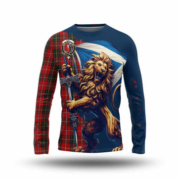 Orr Tartan Family Crest Long Sleeve T-Shirt with Scottish Majestic Lion Unisex - Tartan Vibes Clothing