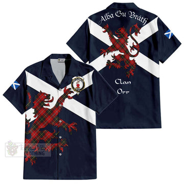 Orr Tartan Lion Rampant Hawaiian Shirt Proudly Display Your Heritage with Alba Gu Brath and Clan Name Kid - Tartan Vibes Clothing