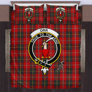 Orr Tartan Bedding Set with Family Crest US Bedding Set - Tartan Vibes Clothing