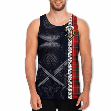 Orr Tartan Men's Tank Top with Family Crest Cross Sword Thistle Celtic Vibes Men - Tartan Vibes Clothing