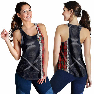 Orr Tartan Women's Racerback Tanks with Family Crest Cross Sword Thistle Celtic Vibes 4XL - Tartan Vibes Clothing