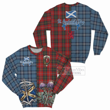 Orr Tartan Sweatshirt Happy St. Andrew's Day Half Tartan Style Unisex - Tartan Vibes Clothing