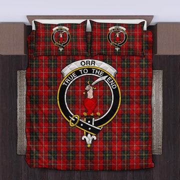 Orr Tartan Quilt Bed Set with Family Crest King - Tartan Vibes Clothing