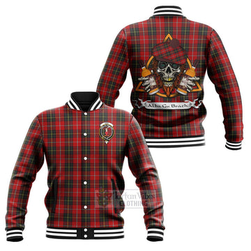 Orr Tartan Baseball Jacket with Family Crest and Bearded Skull Holding Bottles of Whiskey Unisex - Tartan Vibes Clothing