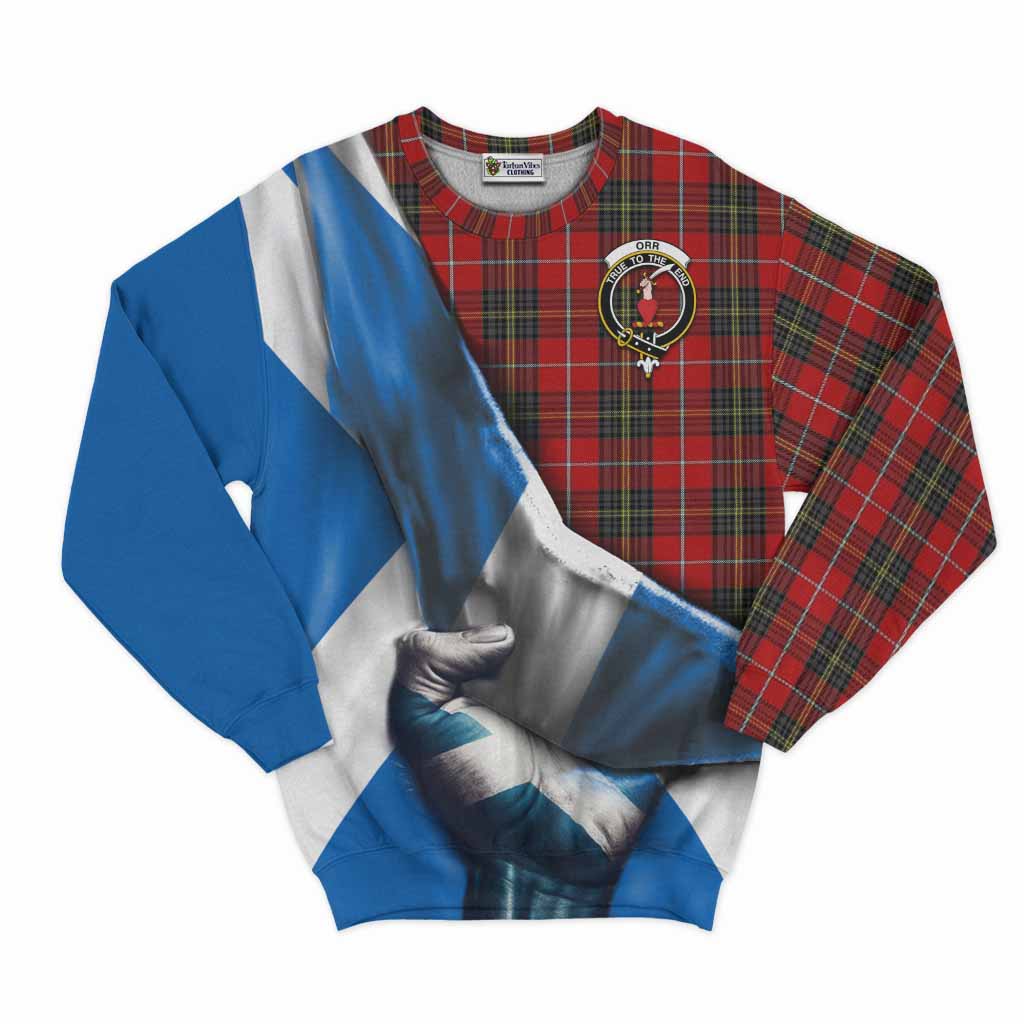 Orr Tartan Sweatshirt with Family Crest Scotland Patriotic Style Unisex - Tartan Vibes Clothing