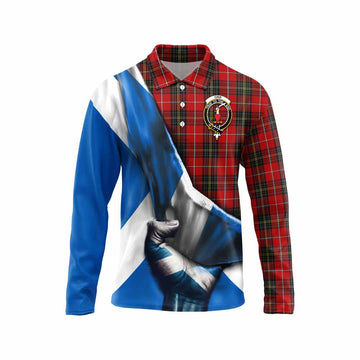 Orr Tartan Long Sleeve Polo Shirt with Family Crest Scotland Patriotic Style Unisex - Tartan Vibes Clothing