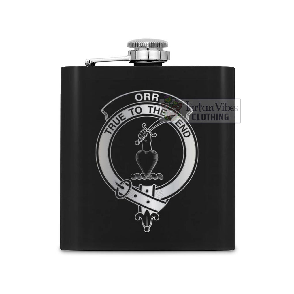 Orr Crest Hip Flask Set 7oz Black Stainless Steel with A Gift Box One Size 7oz - 2D-tartanvibesclothing