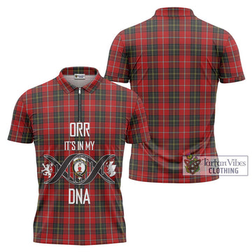 Orr Tartan Zipper Polo Shirt with Family Crest DNA In Me Style Unisex - Tartan Vibes Clothing