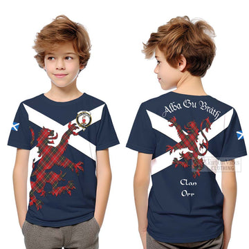 Orr Tartan Lion Rampant Kid T-Shirt Proudly Display Your Heritage with Alba Gu Brath and Clan Name Youth XL Size14 - Tartan Vibes Clothing
