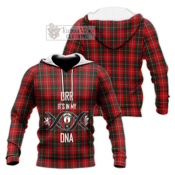 Orr Tartan Knitted Hoodie with Family Crest DNA In Me Style Unisex Knitted Pullover Hoodie - Tartan Vibes Clothing