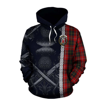 Orr Tartan Cotton Hoodie with Family Crest Cross Sword Thistle Celtic Vibes Pullover Hoodie XS - Tartan Vibes Clothing