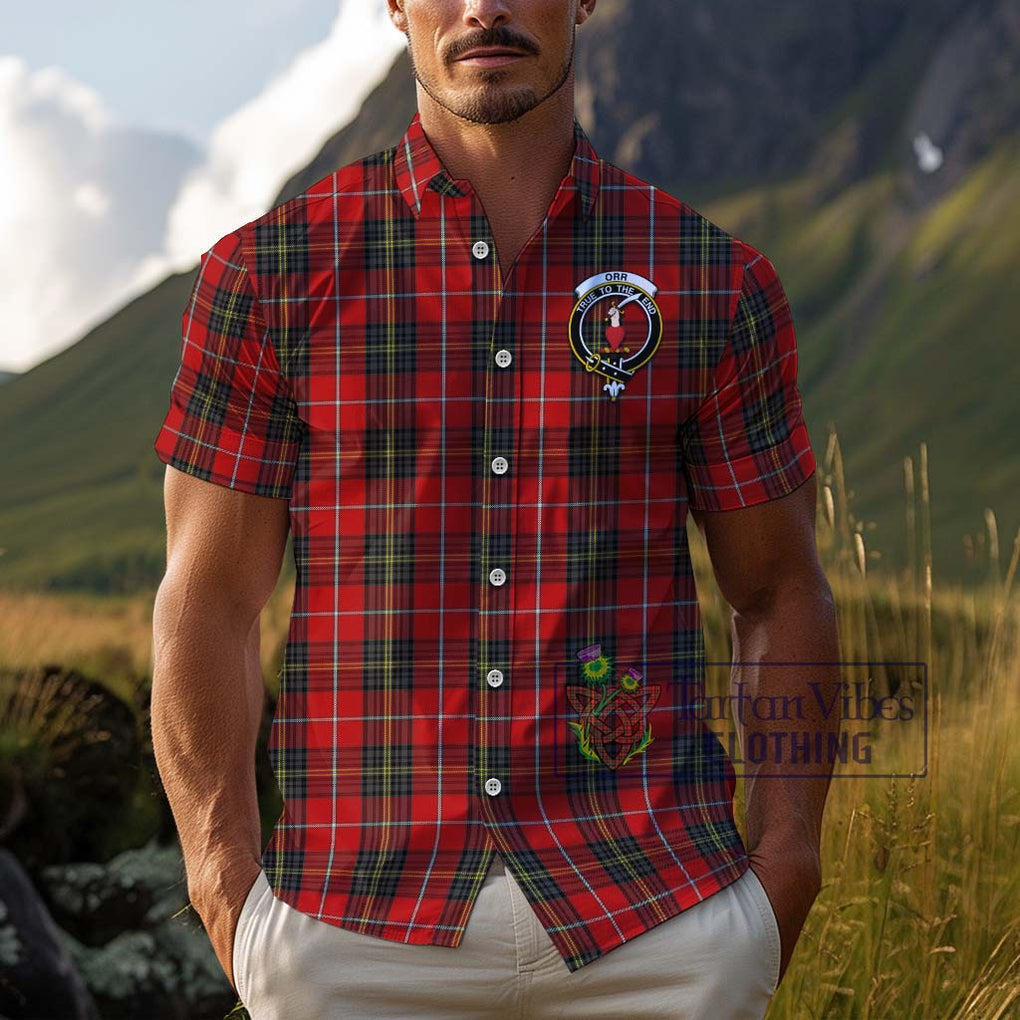 Orr Tartan Cotton Hawaiian Shirt with Family Crest Kid - Tartan Vibes Clothing