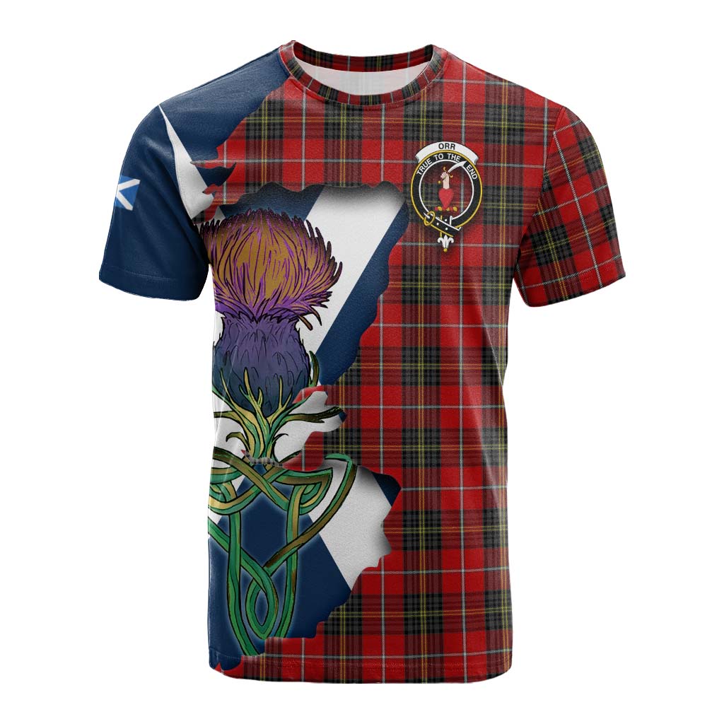 Tartan Vibes Clothing Orr Tartan Family Crest Cotton T-shirt Scottish Thistle Celtic Inspired