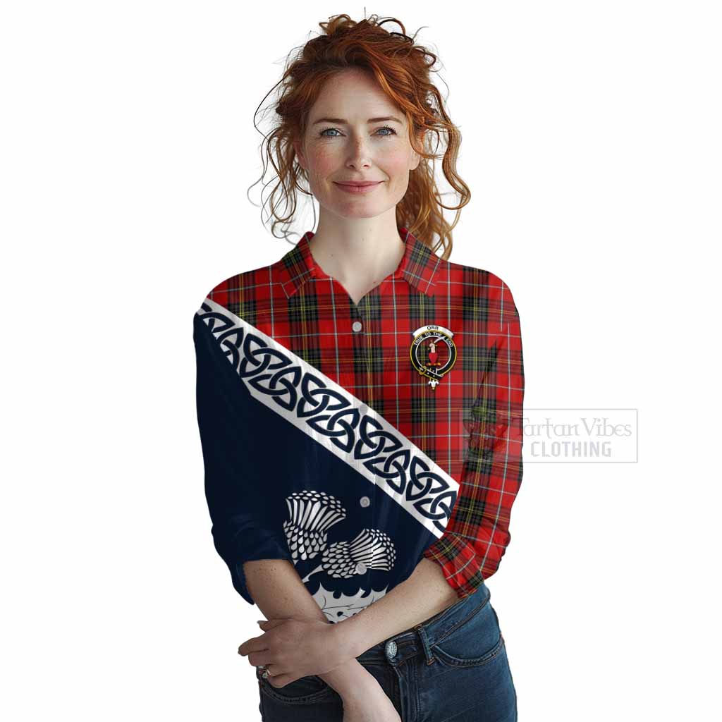 Orr Tartan Women's Casual Shirt Featuring Thistle and Scotland Map Female - Tartan Vibes Clothing