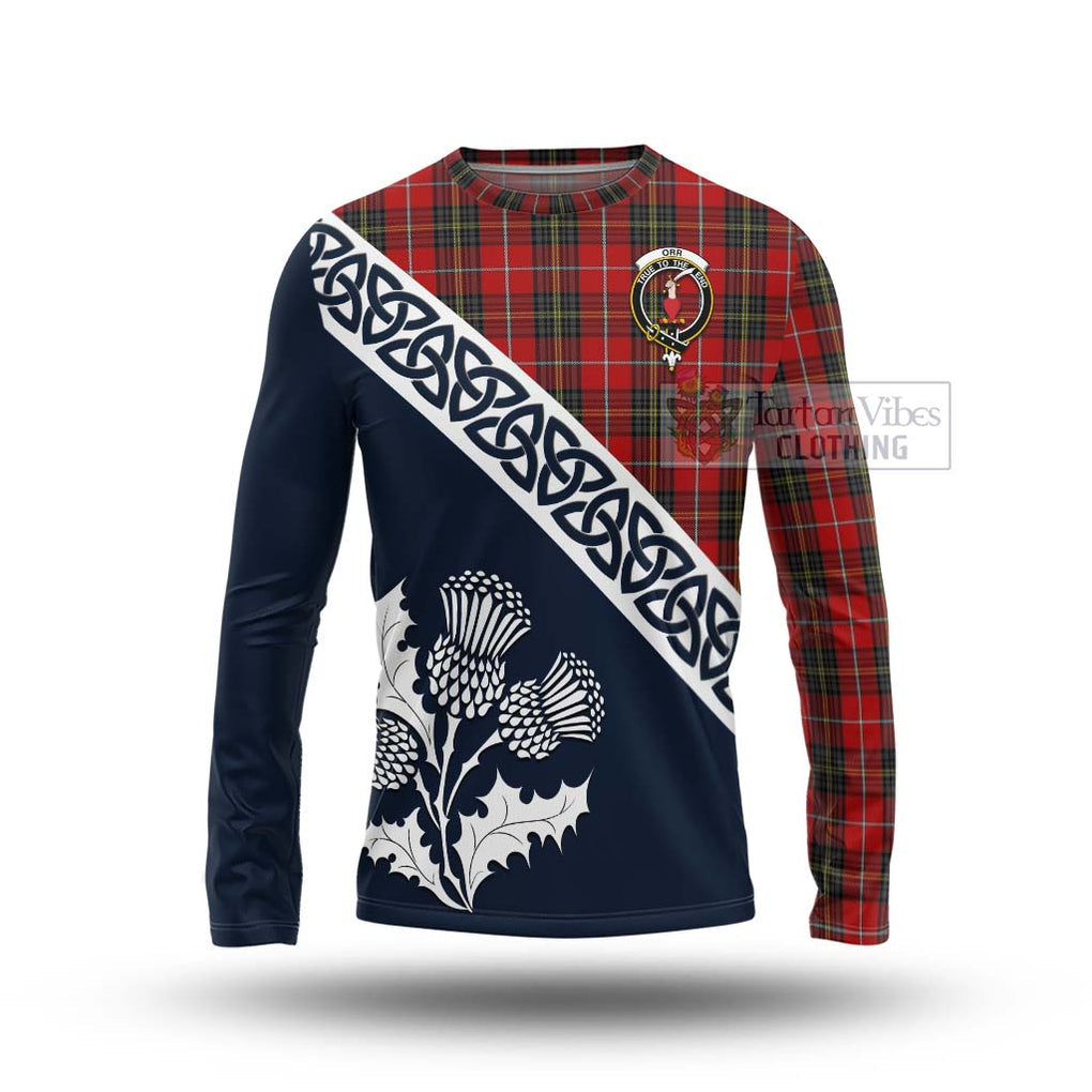 Orr Tartan Long Sleeve T-Shirt Featuring Thistle and Scotland Map Unisex - Tartan Vibes Clothing
