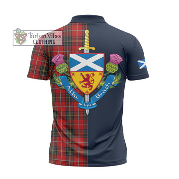 Orr Tartan Zipper Polo Shirt Alba with Scottish Lion Royal Arm Half Style - Tartan Vibes Clothing