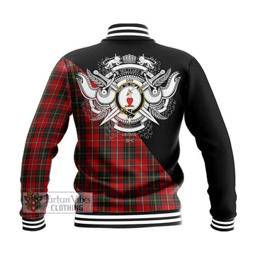 Orr Tartan Baseball Jacket with Family Crest and Military Logo Style - Tartan Vibes Clothing