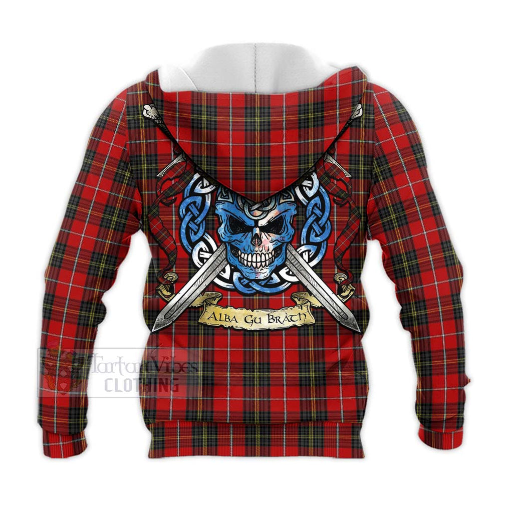 Orr Tartan Knitted Hoodie with Family Crest Celtic Skull Style - Tartan Vibes Clothing