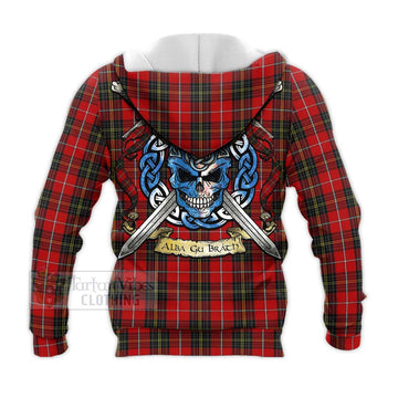 Orr Tartan Knitted Hoodie with Family Crest Celtic Skull Style - Tartan Vibes Clothing
