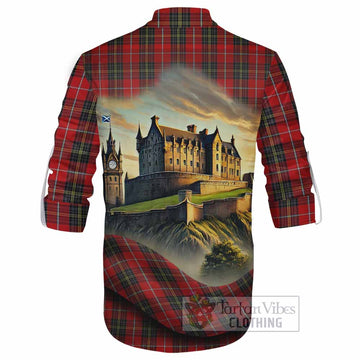 Orr Tartan Family Crest Ghillie Kilt Shirt with Scottish Ancient Castle Style - Tartan Vibes Clothing