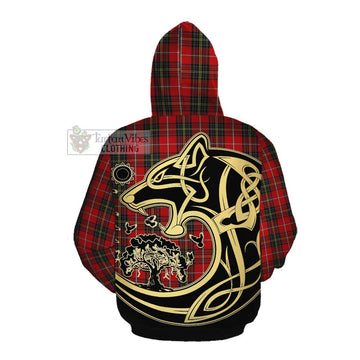 Orr Tartan Cotton Hoodie with Family Crest Celtic Wolf Style Pullover Hoodie - Tartan Vibes Clothing