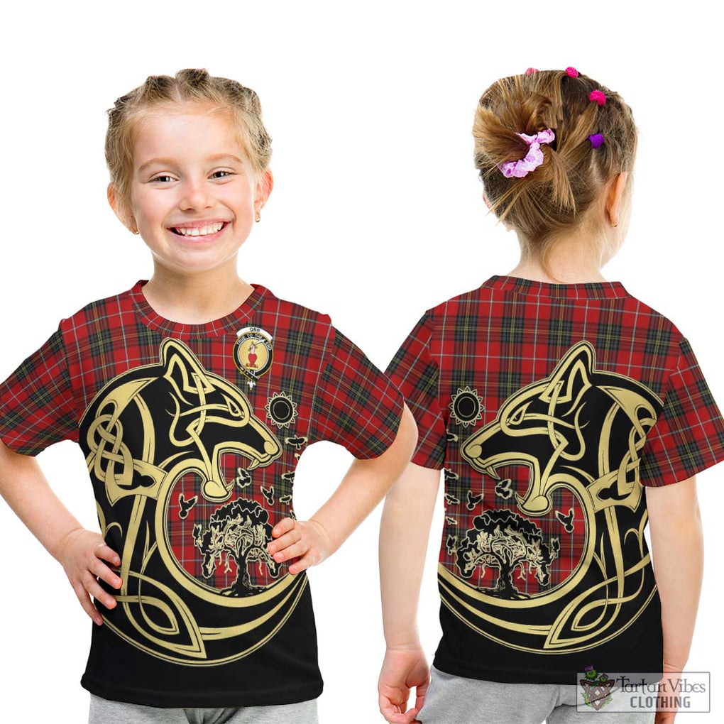 Orr Tartan Kid T-Shirt with Family Crest Celtic Wolf Style - Tartan Vibes Clothing