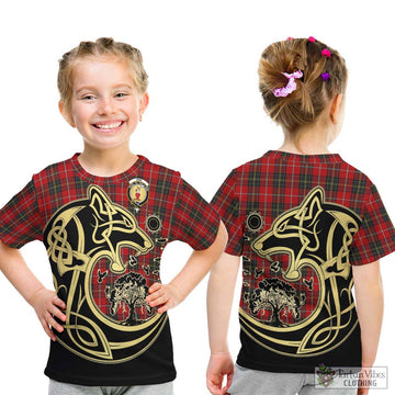Orr Tartan Kid T-Shirt with Family Crest Celtic Wolf Style - Tartan Vibes Clothing
