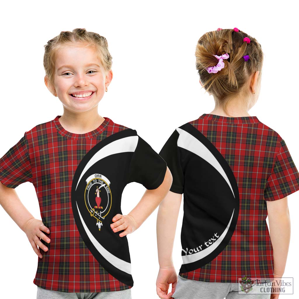 Orr Tartan Kid T-Shirt with Family Crest Circle Style - Tartan Vibes Clothing