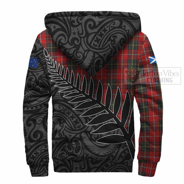 Orr Crest Tartan Sherpa Hoodie with New Zealand Silver Fern Half Style - Tartan Vibes Clothing