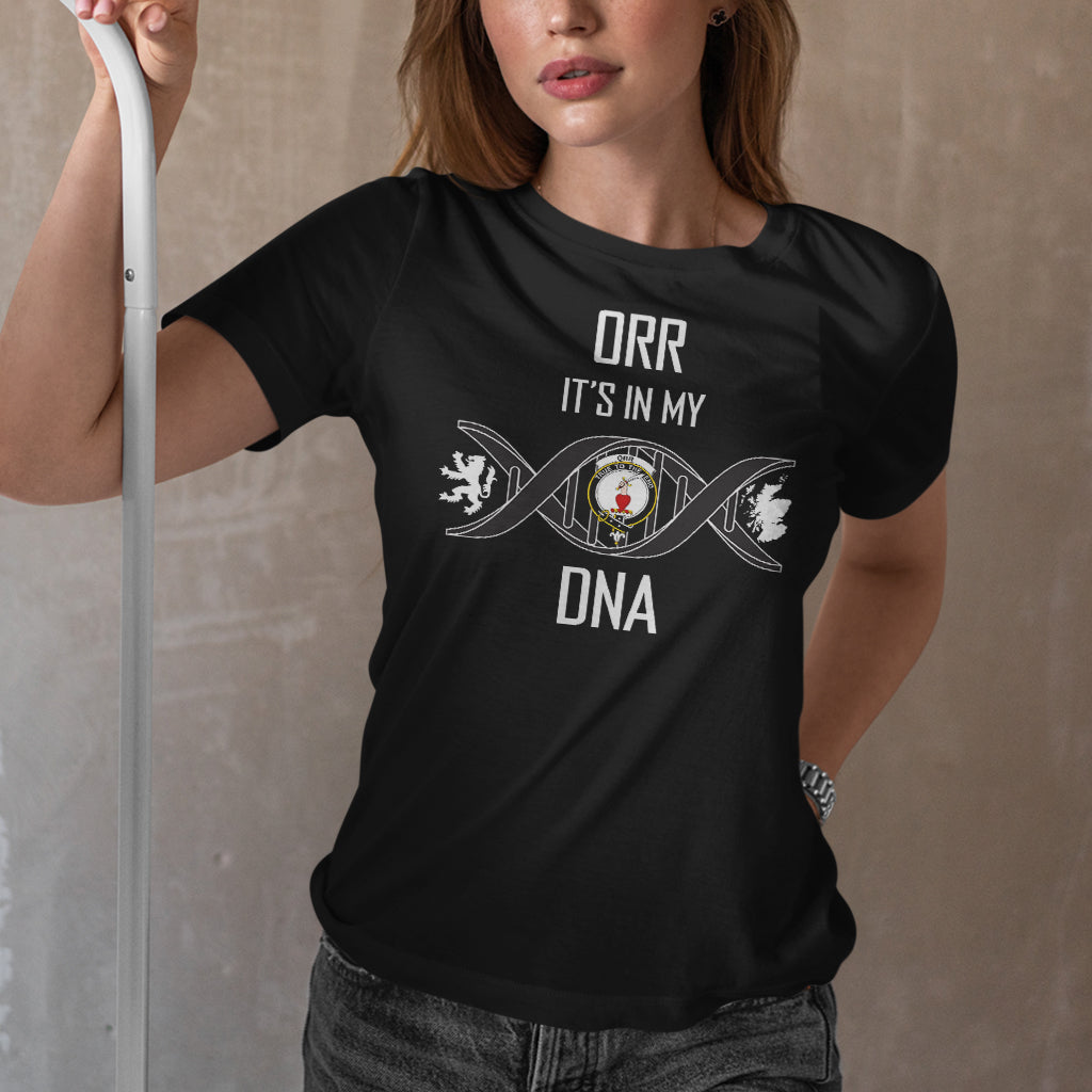 Orr Family Crest DNA In Me Womens Cotton T Shirt - 2D-tartanvibesclothing