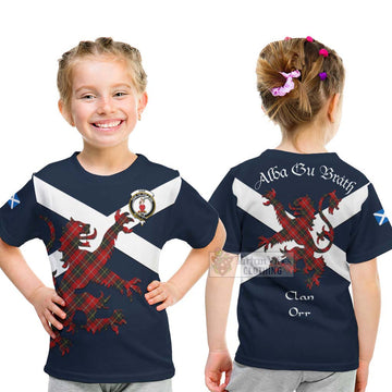Orr Tartan Lion Rampant Kid T-Shirt Proudly Display Your Heritage with Alba Gu Brath and Clan Name - Tartan Vibes Clothing