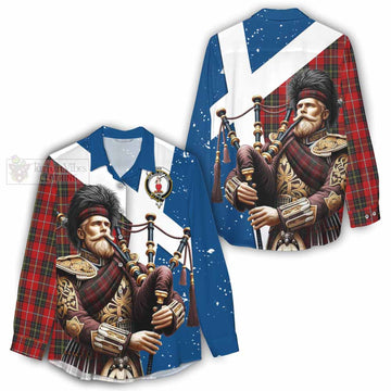 Orr Tartan Women's Casual Shirt with Family Crest Scottish Bagpiper Vibes - Tartan Vibes Clothing